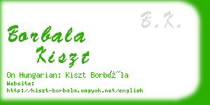 borbala kiszt business card